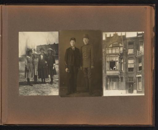 Page from the Diepenbrock family photo album with 3 photos of Alphons Diepenbrock and his surroundings