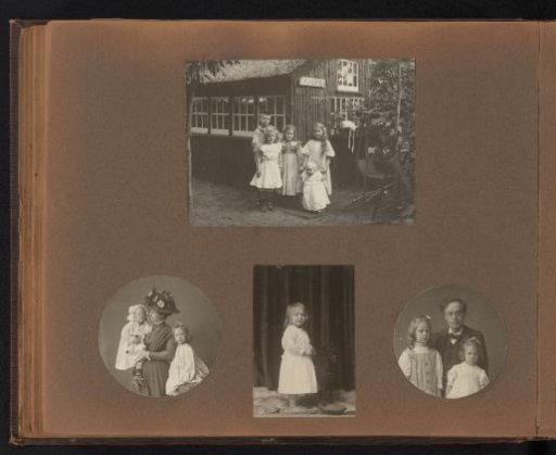 Page from the Diepenbrock family photo album with 4 photos of Alphons Diepenbrock and his surroundings