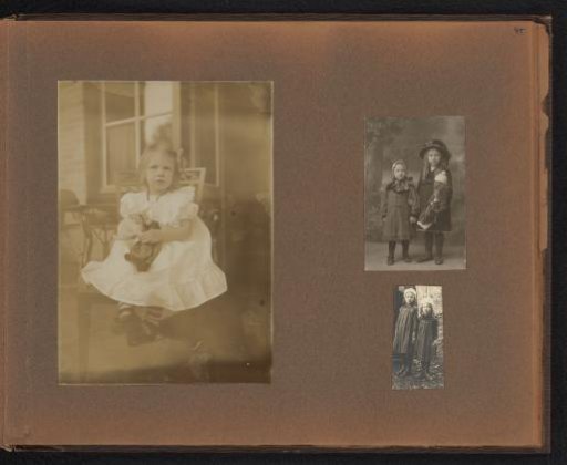 Page from the Diepenbrock family photo album with 3 photos of Alphons Diepenbrock and his surroundings