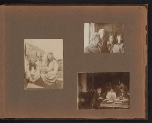 Page from the Diepenbrock family photo album with 3 photos of Alphons Diepenbrock and his surroundings