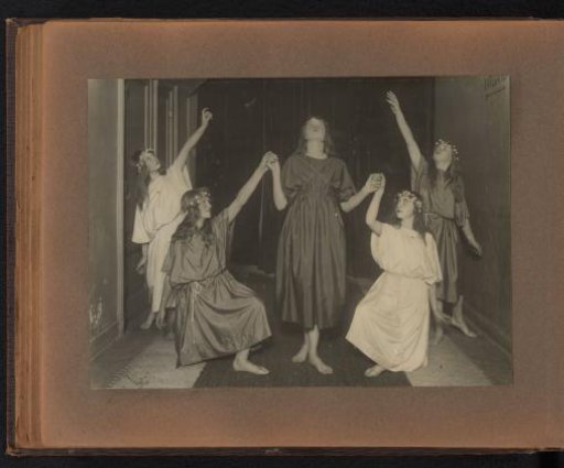 Page from the Diepenbrock family photo album with 1 photo of five young women