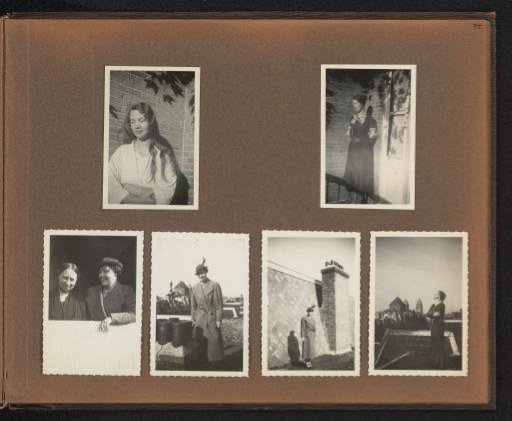 Page from the Diepenbrock family photo album with 5 photos of Alphons Diepenbrock and his surroundings
