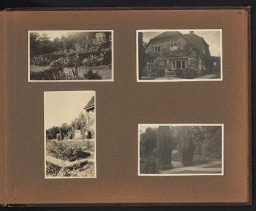 Page from the Diepenbrock family photo album with 4 photos of Alphons Diepenbrock and his surroundings