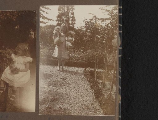 Emilie van Kerckhoff Standing in a Garden with Two Dolls