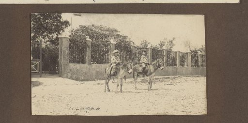 Two Boys in Sailor Suits on Donkeys in Curaçao, Probably the Children of Jan Olphert de Jong van Beek en Donk