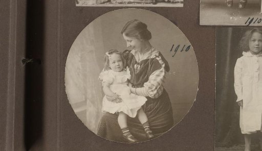 Portrait of Elsa Diepenbrock Looking at her Daughter Thea Sitting on her Lap