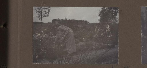 Woman Picking Flowers in the Garden of Villa De Hoeve in Laren