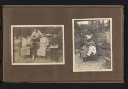 Caroline van den Berg with her son Carel in Artis, with aunts in Klarenbeek (left)