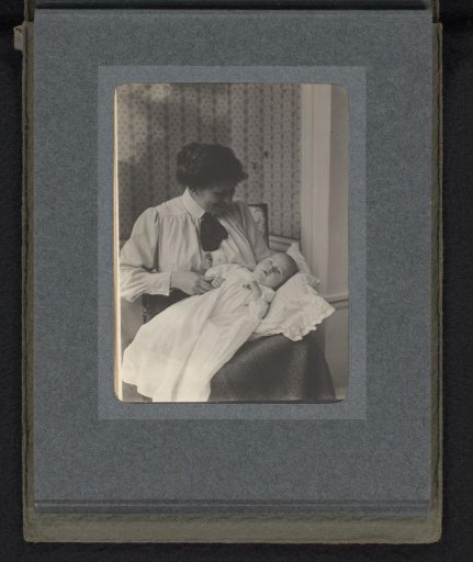 Caroline van den Berg with Baby Frank on Her Lap