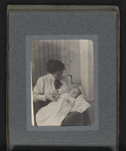 Caroline van den Berg with Baby Frank on her Lap