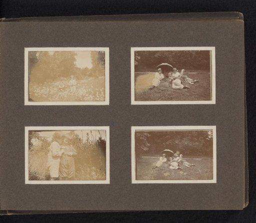 Four photographs of the Van den Berg family with others in Bergerac