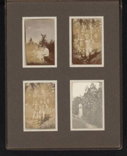 Four photographs of the Van den Berg family with others in Bergerac