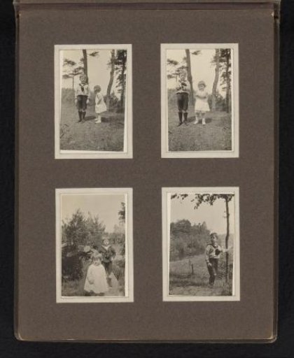 Four photographs of Carel Frederik and Frank Willem van den Berg on the heath