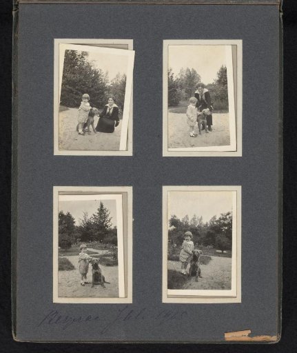 Woman with a child and a dog in Bergerac