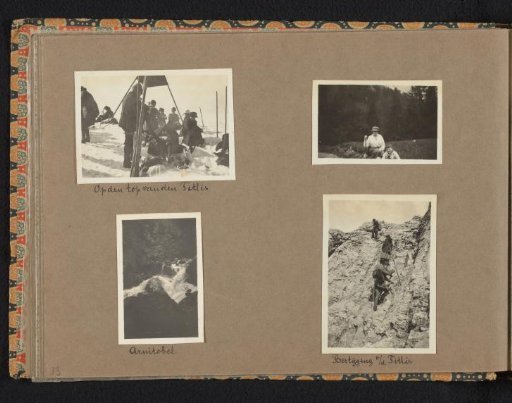 Four photos of the Van den Berg family during walks in the vicinity of Engelberg, including the ascent of the Titlis