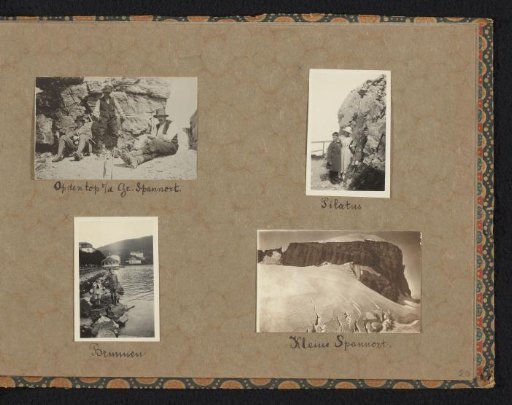 Four photographs of the Van den Berg family in Brunnen, near the Pilatus, a group on the Gross Spannort and a view of the Kleine Spannort