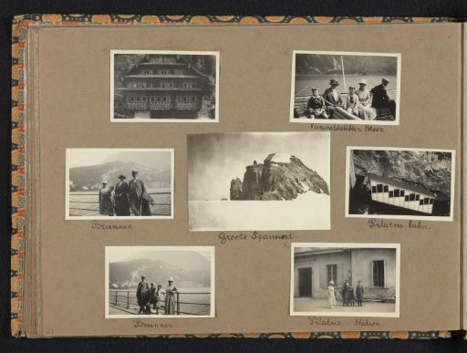 Seven photographs of the Van den Berg family in Brunnen near the Pilatus-Bahn station and on Lake Lucerne
