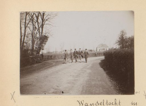 Walking party on a country road in Gelderland