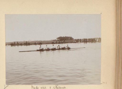 The 'Oude Vier' of the Amsterdam rowing club Nereus during the Varsity of 1893 in Haarlem