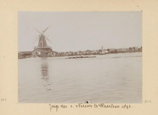 'Young Four' of the Amsterdam rowing club Nereus during the Varsity of 1893 in Haarlem