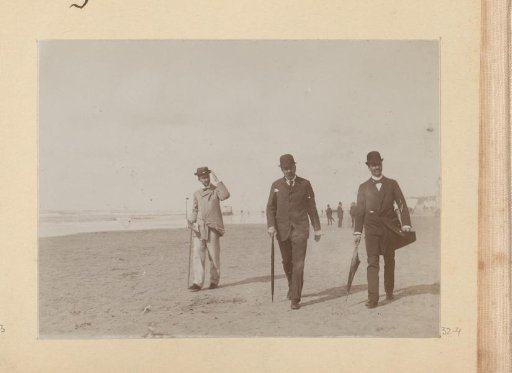Walking party on the beach of Scheveningen