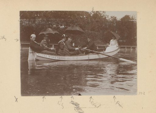 Company in a rowing boat from Hotel Wijkerburg, Voorburg