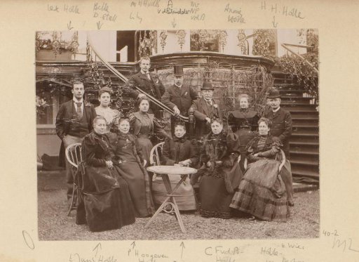 Group portrait in a garden
