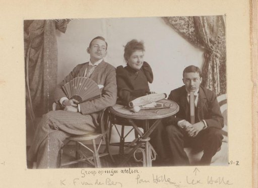 Karel Frederik with Pauline and Lex Holle in the studio of Hendrik Herman van den Berg