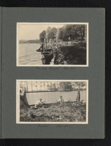 Two Photos of Frank and Cay in a Rowboat During a Picnic on the Amstel