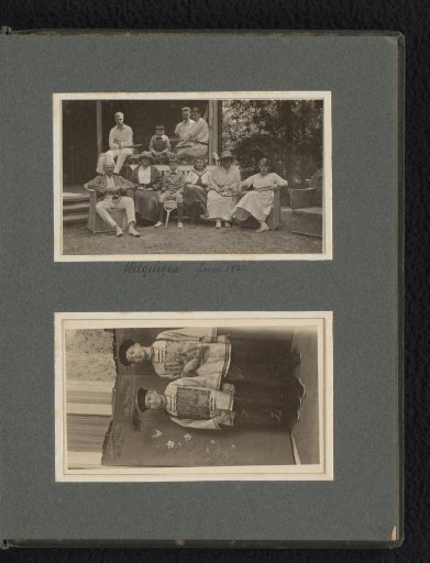 Two photographs with a family portrait at Welgelegen House and a portrait of boys in Oriental costumes