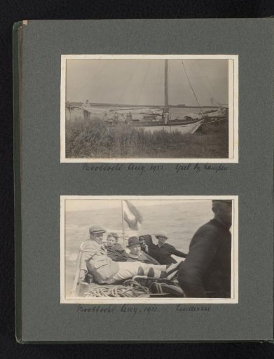 Two photographs of a boat trip with the sailing boat Dolfijn