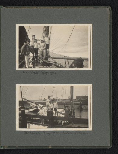 Two photographs of a boat trip with the sailing boat Dolfijn