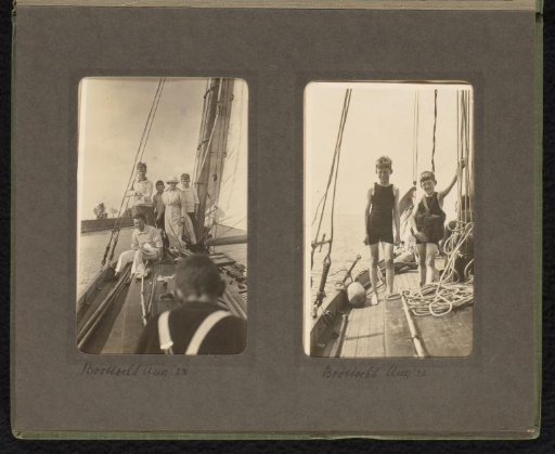 Two photographs of a boat trip in August 1922