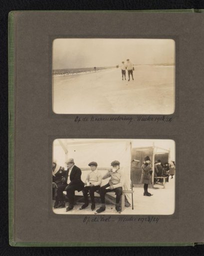 Two photographs of skaters on the Boerenwetering, Amsterdam