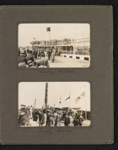 Two Photographs of Spectators at the Varsity, May 11, 1924