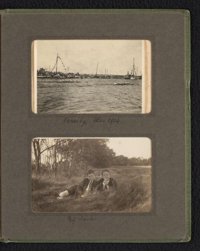 Two photographs of the Varsity and Carel Frederik and Frank Willem van den Berg in Laren