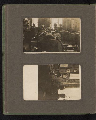 Two photographs of the Van den Berg family in an interior