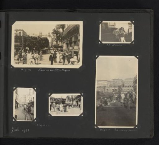 Five Photographs of Streets in Algiers and Passengers on the SS Vondel