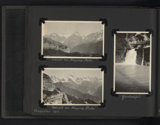 Three Photographs of the Schynige Platte and the Giessbach Waterfall