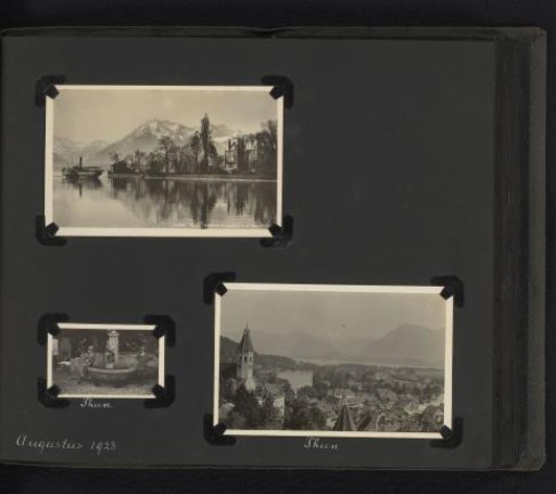 Three photographs, including one postcard, of Thun