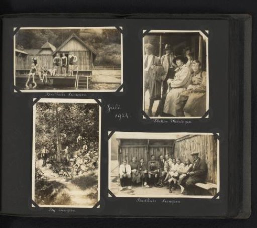Four photographs of people on holiday in Lungern