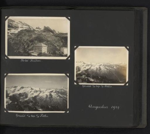 Three photos of the mountains around the Titlis