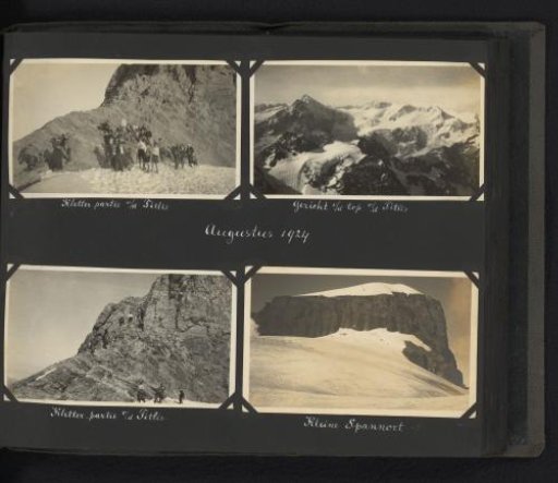 Four photographs of the ascent of the Titlis