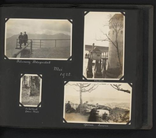 Four photographs of the Van den Berg family in Switzerland