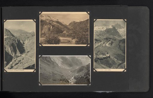 Three Photomechanical Postcards and a Photo of Mountains in the French Alps