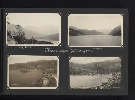 Four photographs, including two postcards, of the Ulvik and Norheimsund area