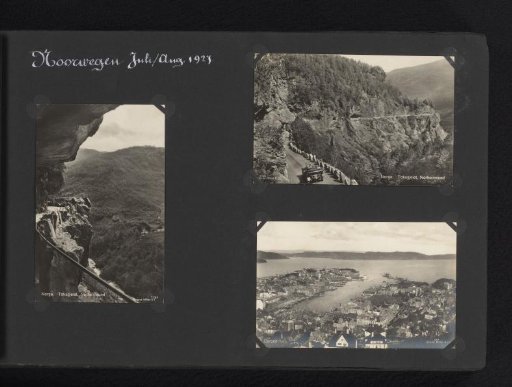 Three photographic postcards of the area around Norheimsund and Bergen