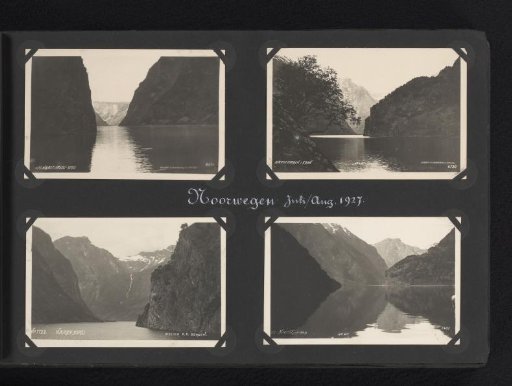 Four photographic postcards of the Nærøyfjord