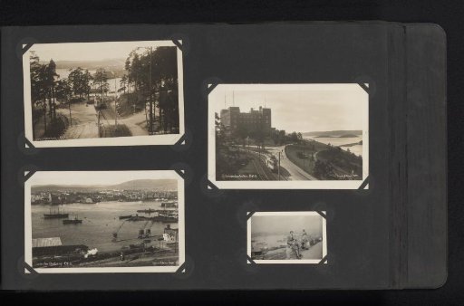 Four photographs, three of which are postcards, of Oslo and surroundings