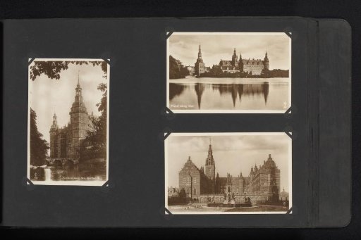 Three photographic postcards of Frederiksborg